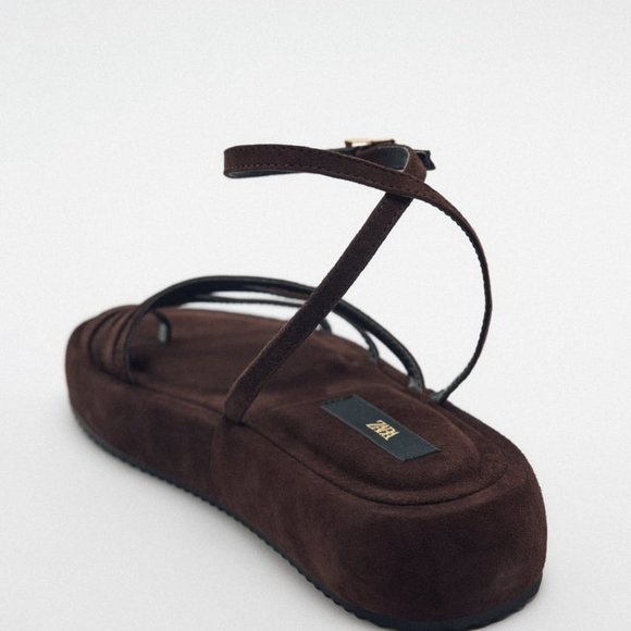 Zara Brown Strappy Sandals - Picture 6 of 6